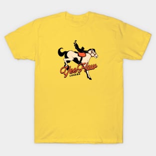 Yee Haw Black Cat in yellow T-Shirt